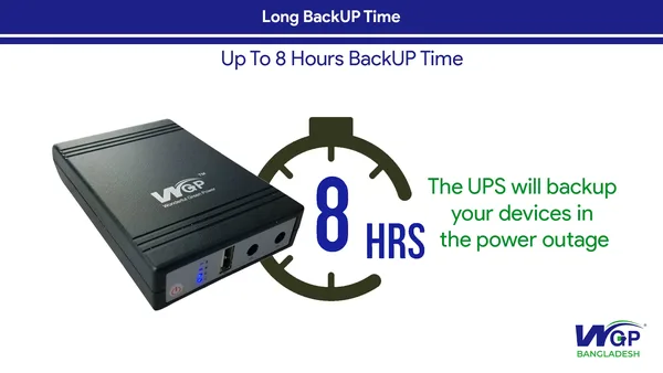 WGP mini UPS + GearUP Adapter Combo Pack (5/9/12V- 8800mAh + 12/3A) ছবি 2 - ElevateMart