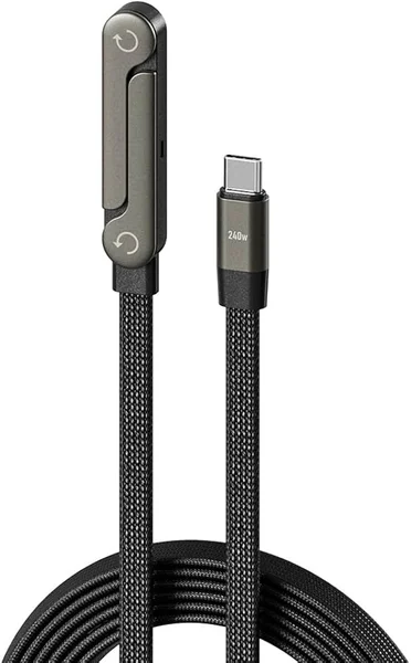 240W Fast Charging Data Cable Type C to Type C Adjustable Phone Stand Charging Cable ছবি 3 - ElevateMart
