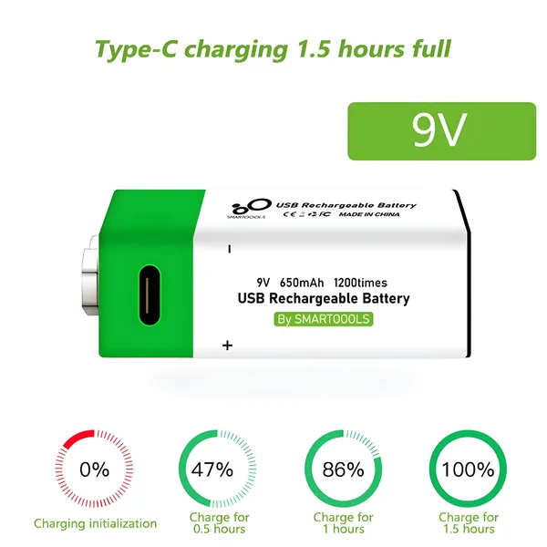 SmarToools 9V Type-C Lithium Rechargeable Battery ছবি 2 - ElevateMart